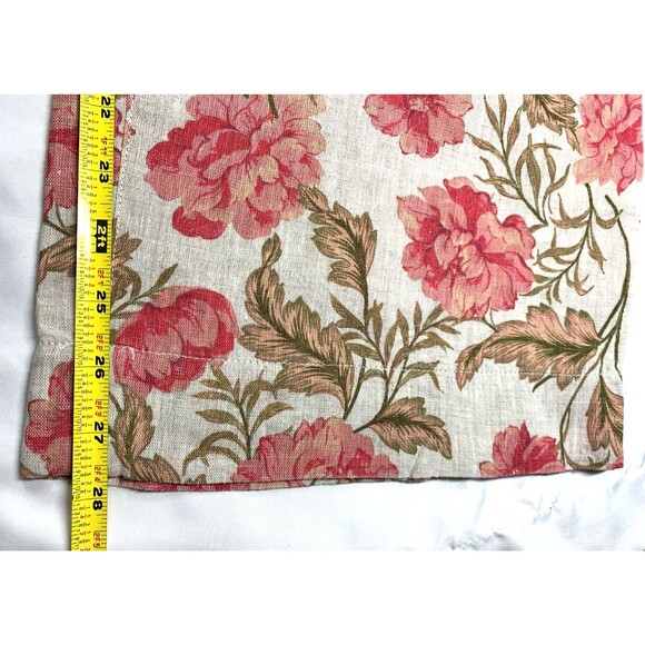 Joie Linen Pants Women's Size L Pink Floral Wide Leg Ankle Pull on Beach - Picture 7 of 11